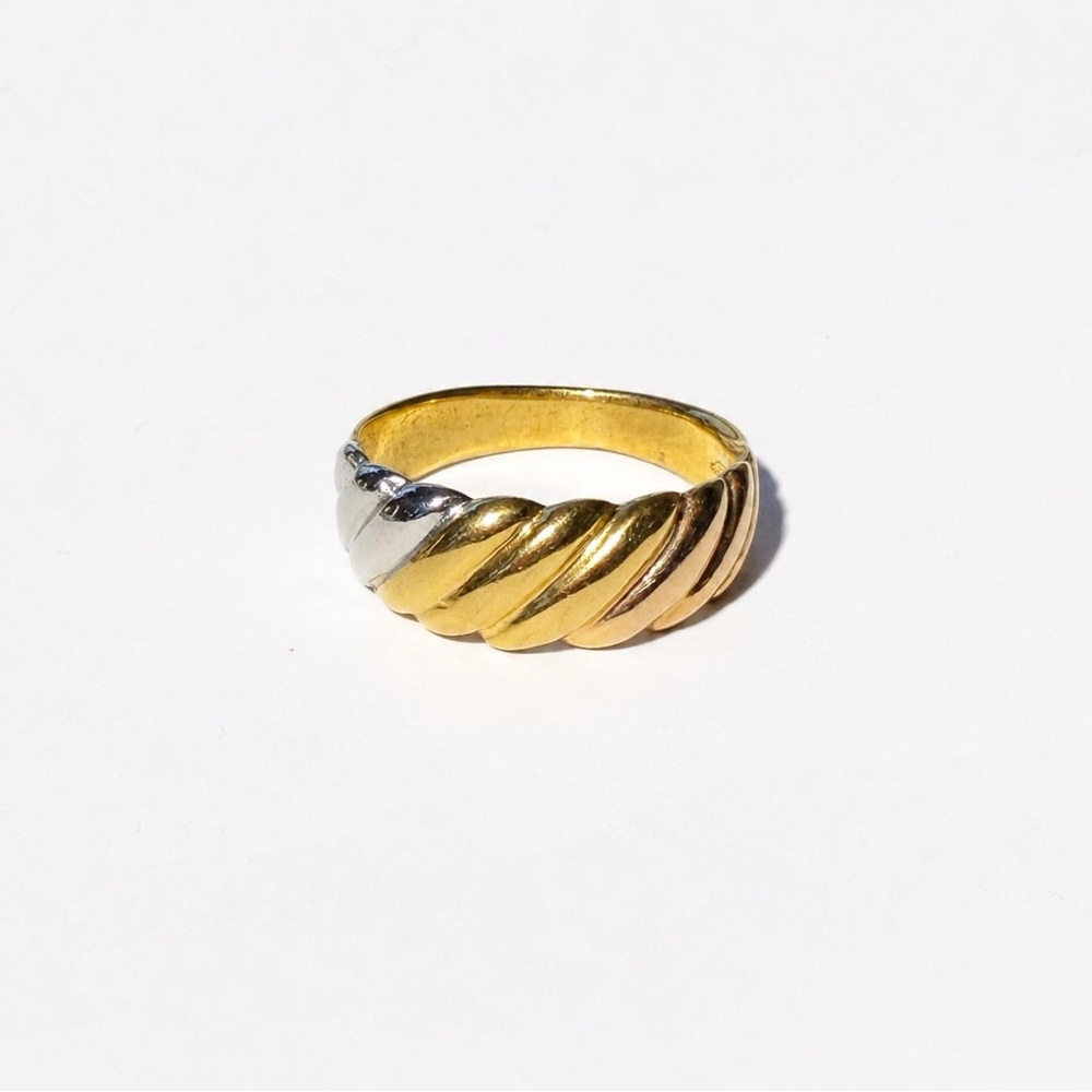 Vintage 925 Sterling Silver Tricolor Ring Size 7